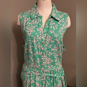 Draper James Green Long Dress with Pink Floral Pattern Brand new with Tags